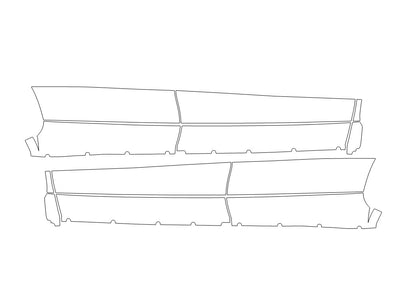 highlander 3M Clear Bra Door Cup Precut PPF Diagram