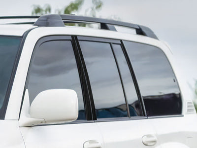 toyota land cruiser 1998-2007 Brushed Aluminum Black Pillar Cover Diagram