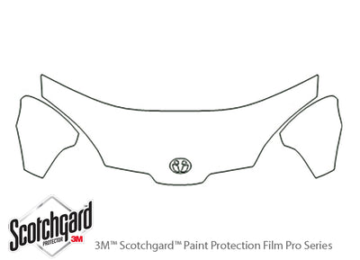 prius 3M Clear Bra Hood Precut PPF Diagram