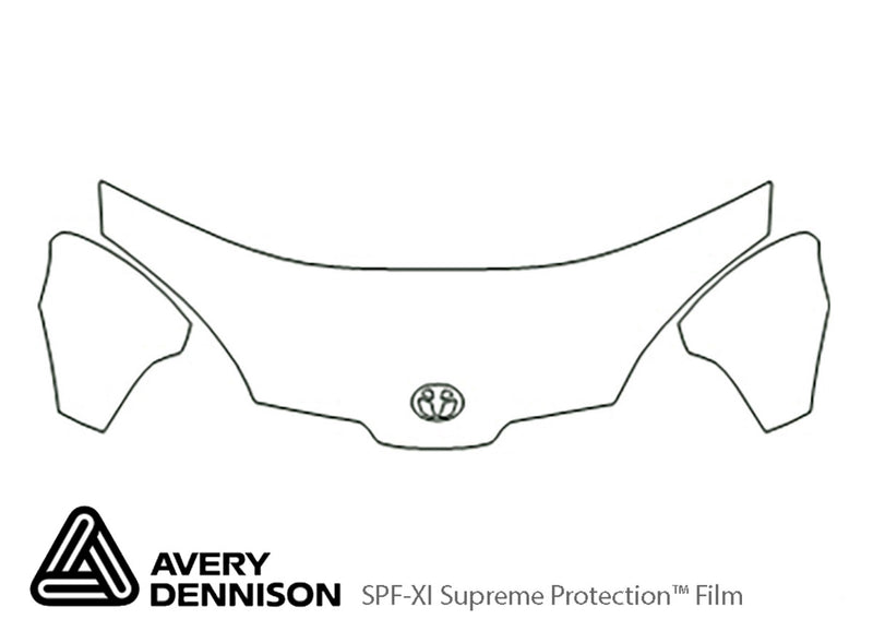 prius Avery Dennison Clear Bra Hood Precut PPF Diagram