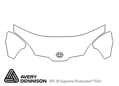 prius Avery Dennison Clear Bra Hood Precut PPF Diagram