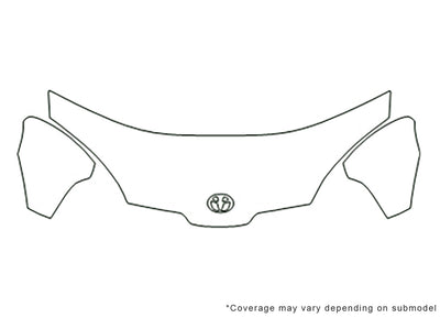 prius 3M Clear Bra Hood Precut PPF Diagram