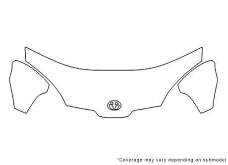 prius Avery Dennison Clear Bra Hood Precut PPF Diagram