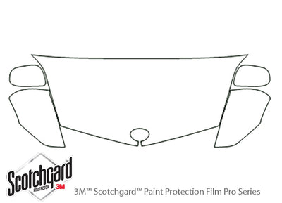 prius 3M Clear Bra Hood Precut PPF Diagram