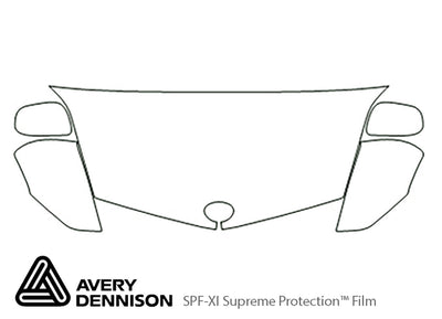 prius Avery Dennison Clear Bra Hood Precut PPF Diagram