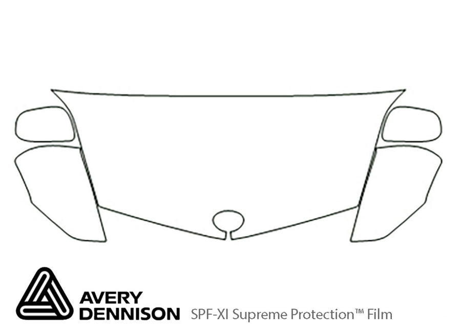 prius Avery Dennison Clear Bra Hood Precut PPF Diagram