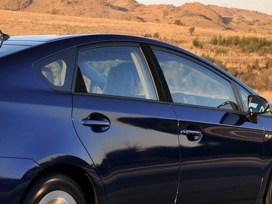 toyota prius 2004-2009 Brushed Aluminum Black Pillar Cover Diagram