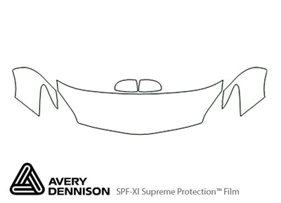 prius Avery Dennison Clear Bra Hood Precut PPF Diagram