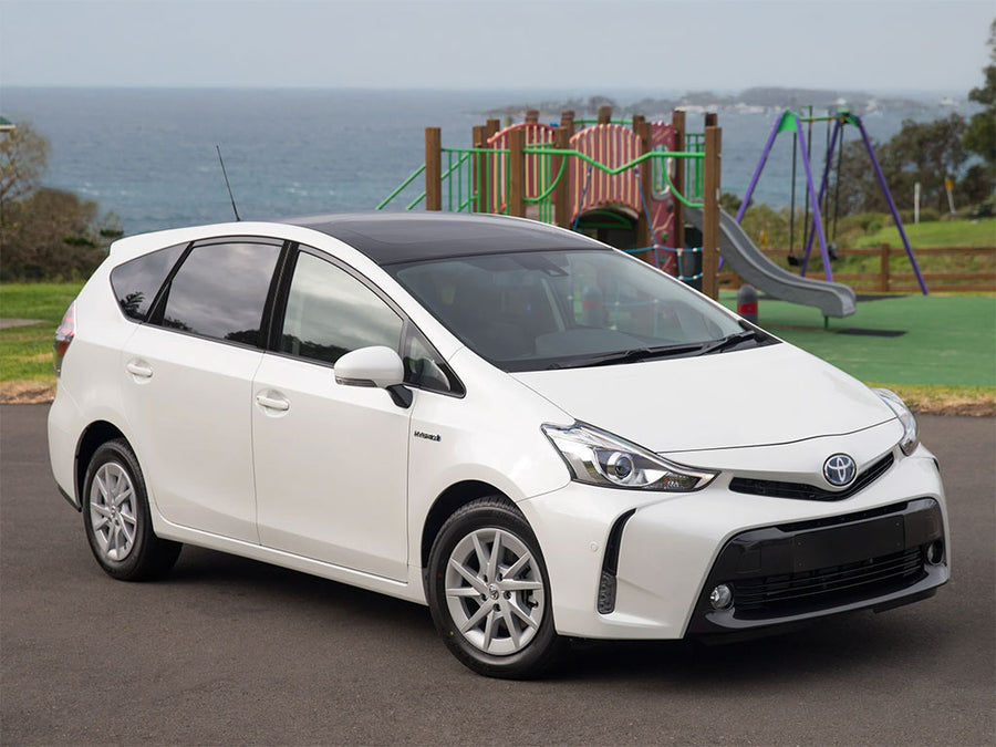 toyota prius 2012-2015 (v) Brushed Aluminum Black Pillar Trim