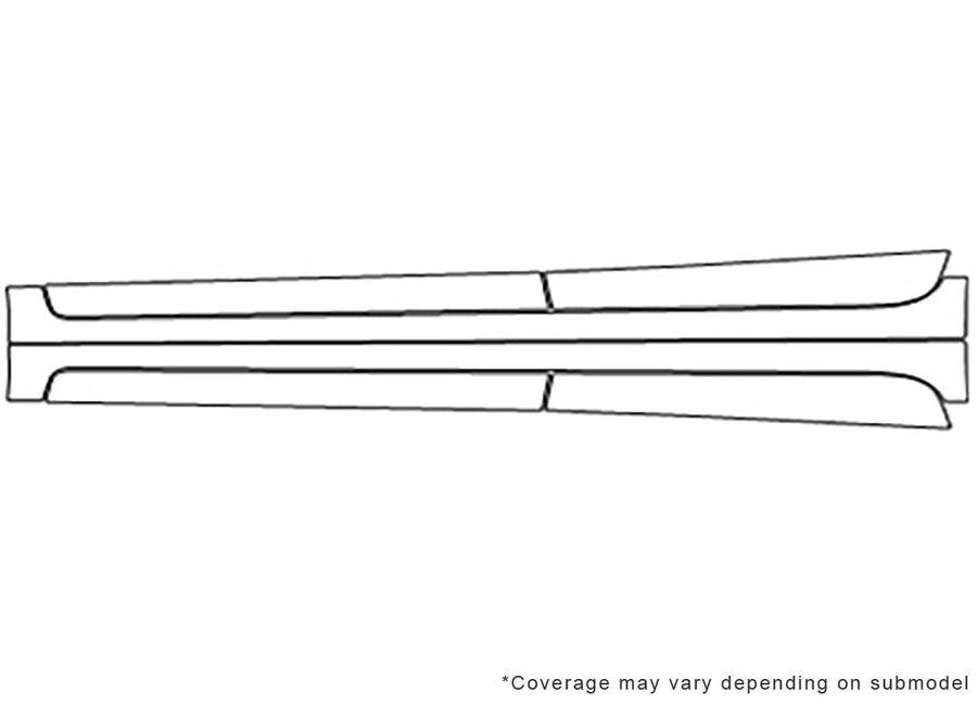 prius Avery Dennison Clear Bra Door Cup Precut PPF Diagram
