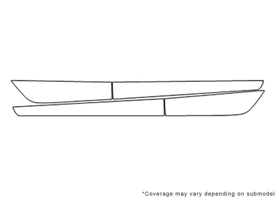 prius Avery Dennison Clear Bra Door Cup Precut PPF Diagram