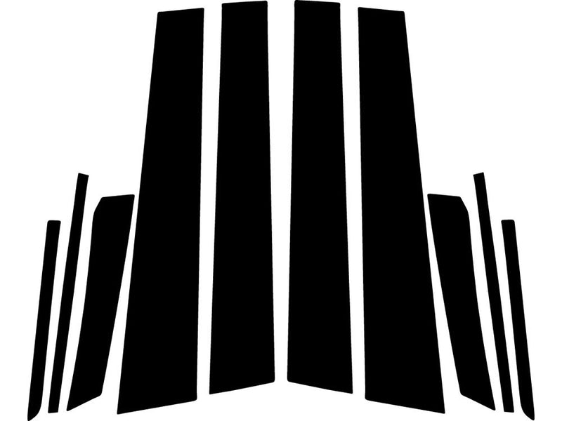 toyota prius 2016-2022 Matte Black Pillar Trim Diagram
