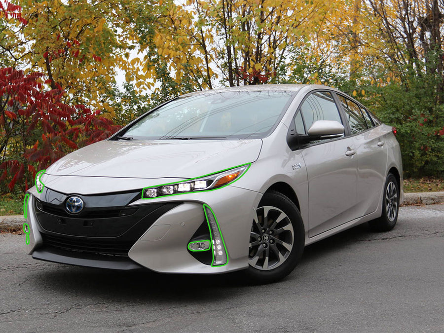 toyota prius 2017-2022 (prime) Headlight Protection Installation Location