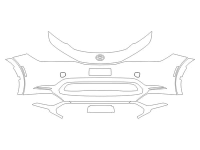prius 3M Clear Bra Bumper Precut PPF Diagram