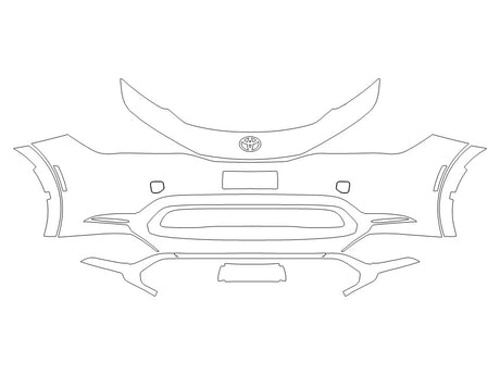 prius 3M Clear Bra Bumper Precut PPF Diagram