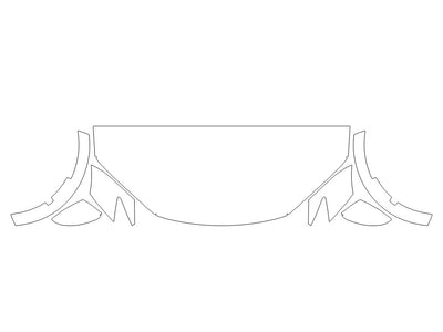 prius 3M Clear Bra Hood Precut PPF Diagram