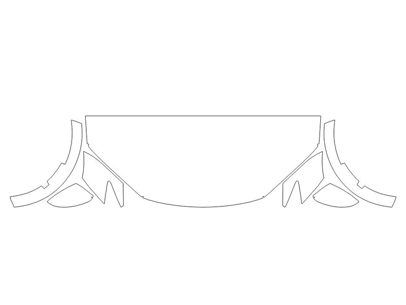 prius Avery Dennison Clear Bra Hood Precut PPF Diagram