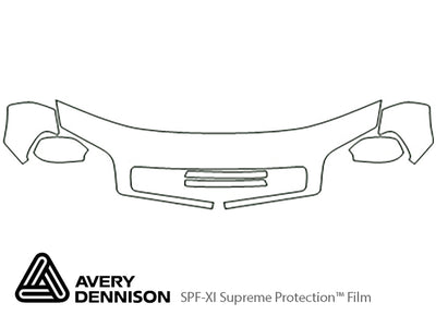 rav4 Avery Dennison Clear Bra Hood Precut PPF Diagram