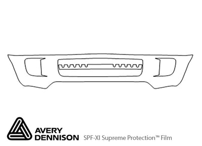 rav4 Avery Dennison Clear Bra Bumper Precut PPF Diagram