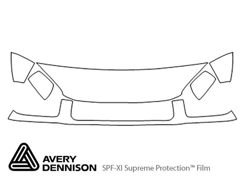 rav4 Avery Dennison Clear Bra Hood Precut PPF Diagram