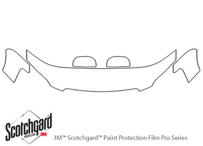 rav4 3M Clear Bra Hood Precut PPF Diagram