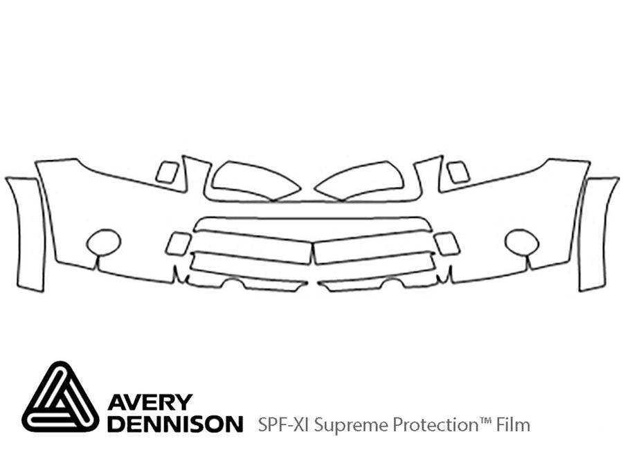 rav4 Avery Dennison Clear Bra Bumper Precut PPF Diagram