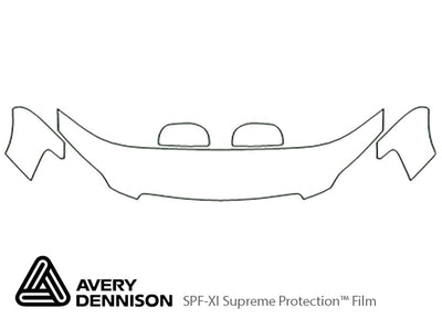 rav4 Avery Dennison Clear Bra Hood Precut PPF Diagram