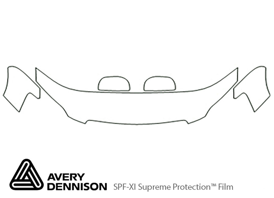 rav4 Avery Dennison Clear Bra Hood Precut PPF Diagram