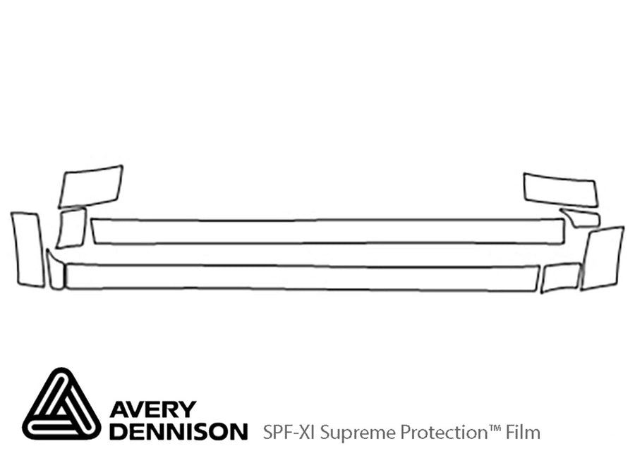 rav4 Avery Dennison Clear Bra Door Cup Precut PPF Diagram
