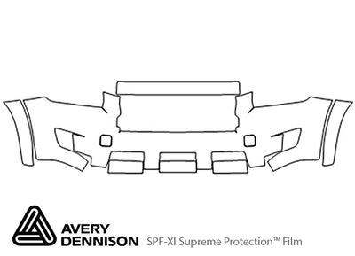 rav4 Avery Dennison Clear Bra Bumper Precut PPF Diagram