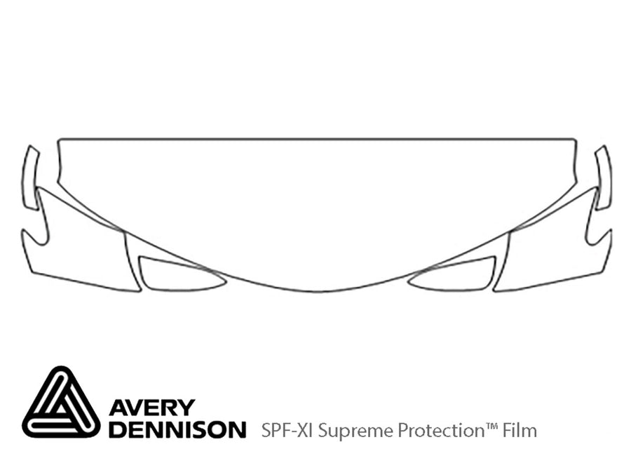 rav4 Avery Dennison Clear Bra Hood Precut PPF Diagram