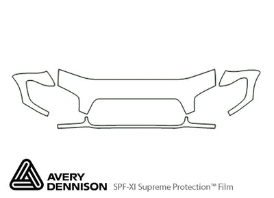 sequoia Avery Dennison Clear Bra Hood Precut PPF Diagram