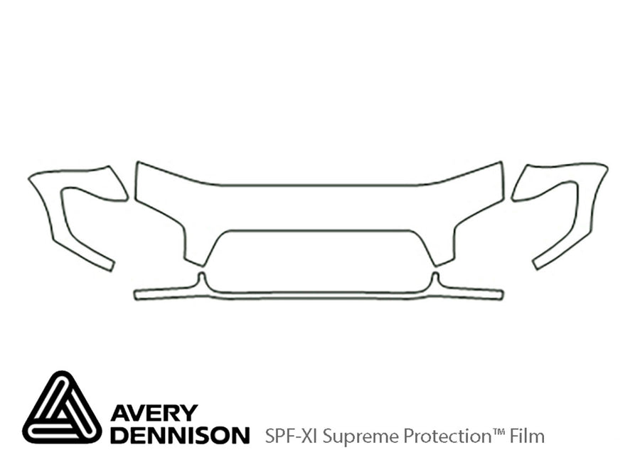 sequoia Avery Dennison Clear Bra Hood Precut PPF Diagram
