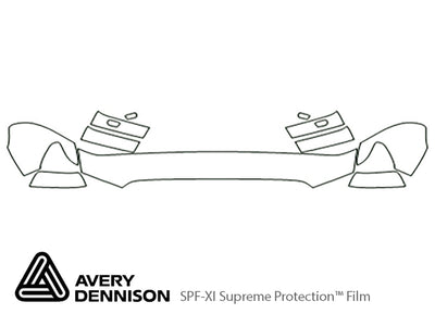 sequoia Avery Dennison Clear Bra Hood Precut PPF Diagram