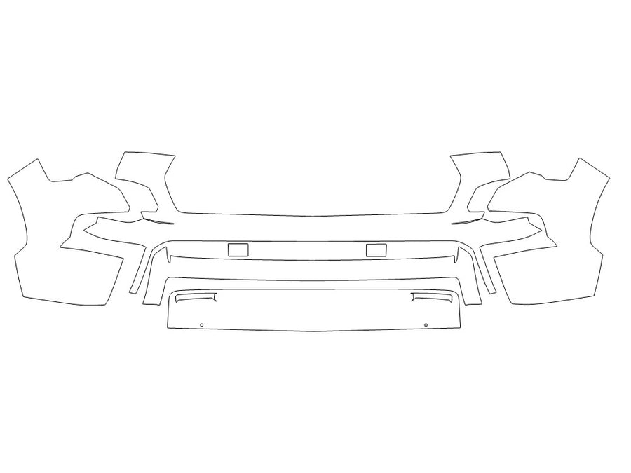 sequoia Avery Dennison Clear Bra Bumper Precut PPF Diagram