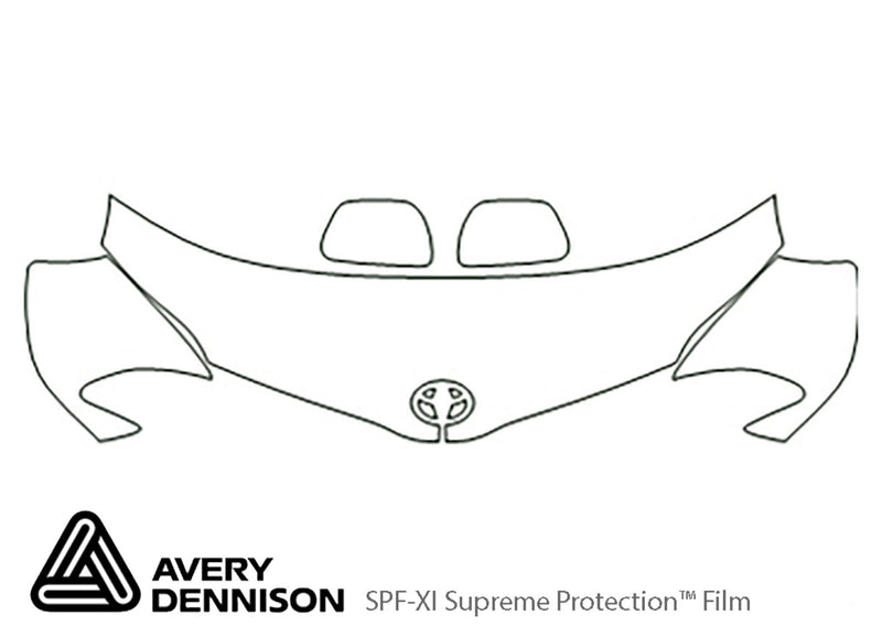 sienna Avery Dennison Clear Bra Hood Precut PPF Diagram