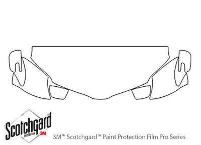 sienna 3M Clear Bra Hood Precut PPF Diagram