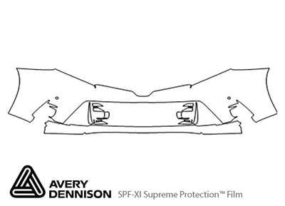 sienna Avery Dennison Clear Bra Bumper Precut PPF Diagram