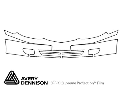 solara Avery Dennison Clear Bra Bumper Precut PPF Diagram