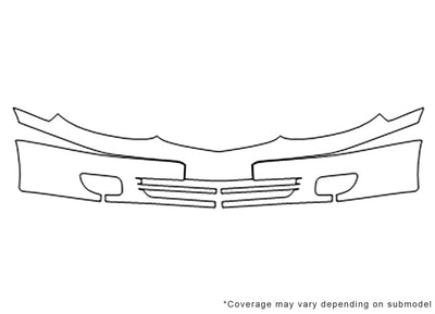 solara Avery Dennison Clear Bra Bumper Precut PPF Diagram
