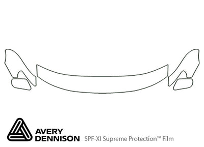 solara Avery Dennison Clear Bra Hood Precut PPF Diagram