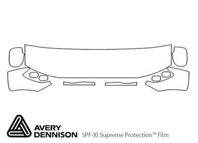 tacoma Avery Dennison Clear Bra Hood Precut PPF Diagram