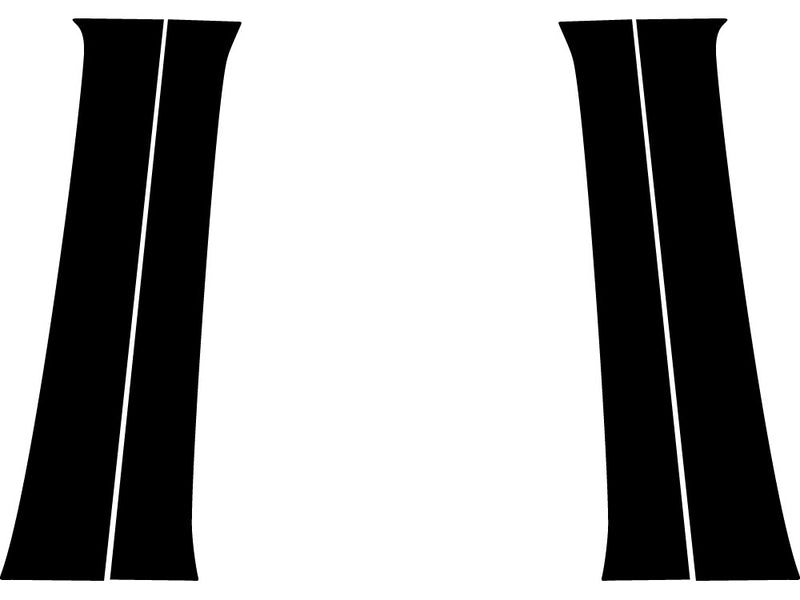 toyota tacoma 2016-2023 (crew / double cab) Brushed Aluminum Black Pillar Trim Diagram