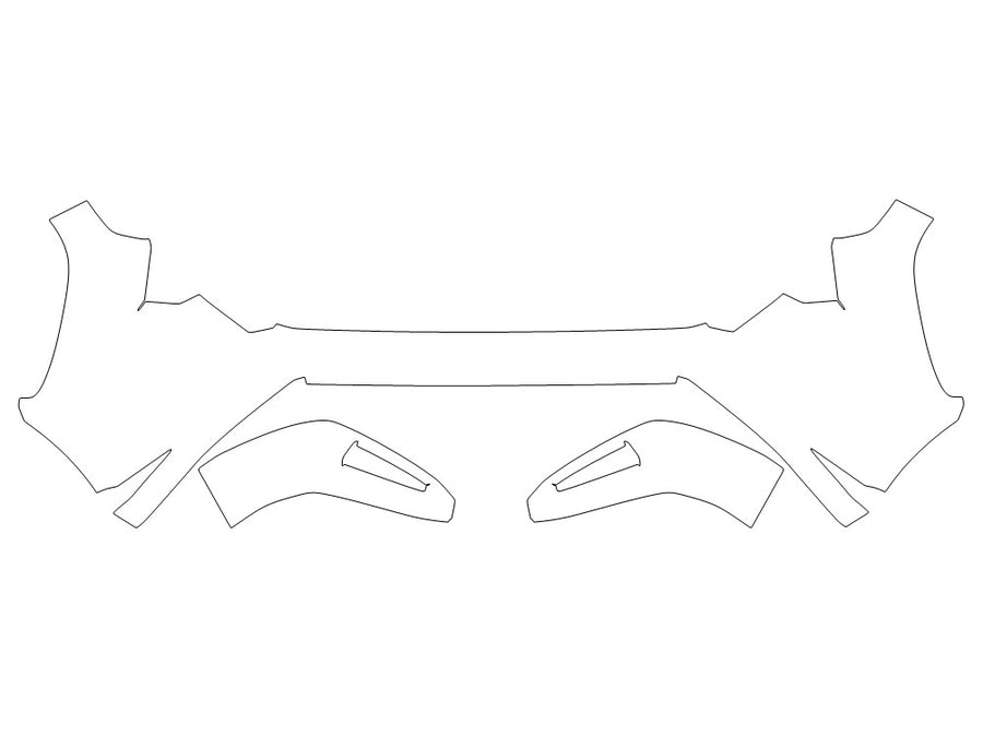 tacoma Avery Dennison Clear Bra Bumper Precut PPF Diagram