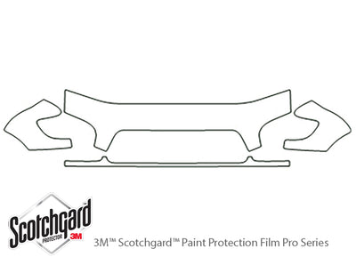 tundra 3M Clear Bra Hood Precut PPF Diagram