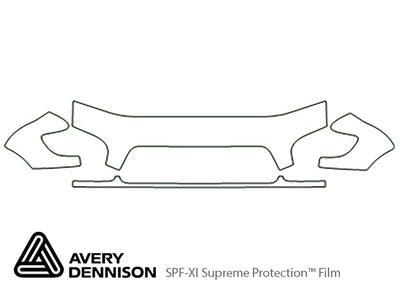 tundra Avery Dennison Clear Bra Hood Precut PPF Diagram