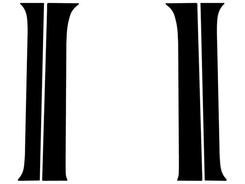 toyota tundra 2000-2006 (access / extended cab) Brushed Aluminum Black Pillar Trim Diagram