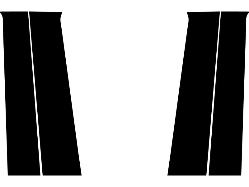toyota tundra 2022-2024 (access / extended cab) Matte Black Pillar Trim Diagram