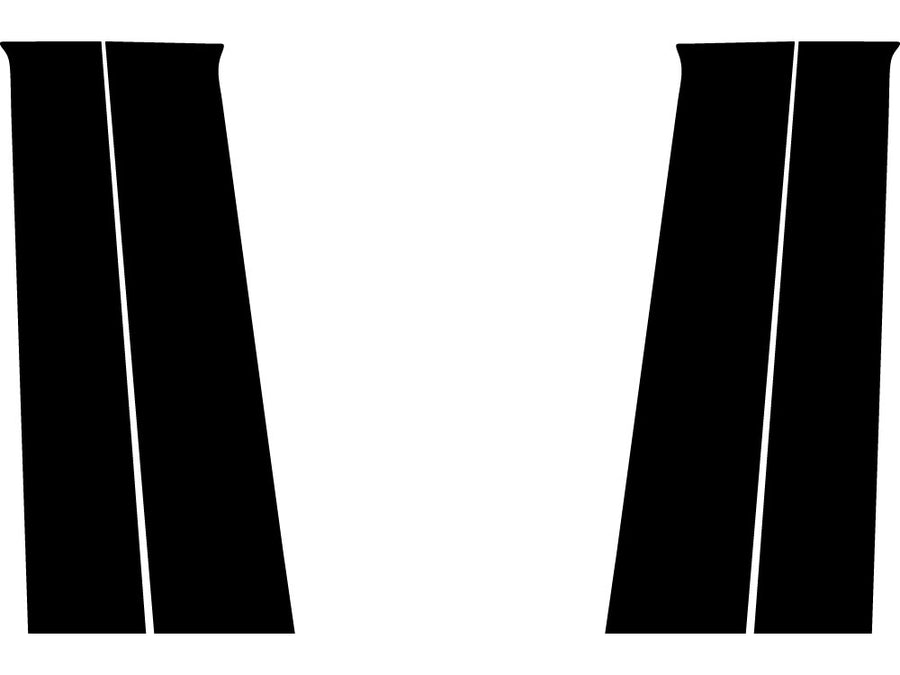 toyota tundra 2022-2024 (access / extended cab) Matte Black Pillar Trim Diagram