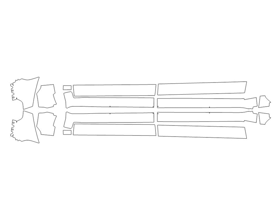 tundra Avery Dennison Clear Bra Door Cup Precut PPF Diagram